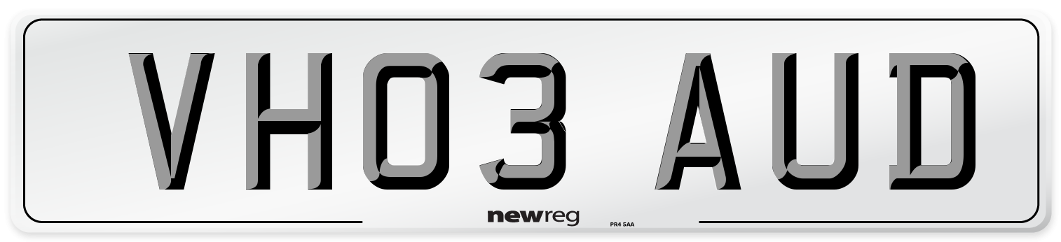 VH03 AUD Number Plate from New Reg